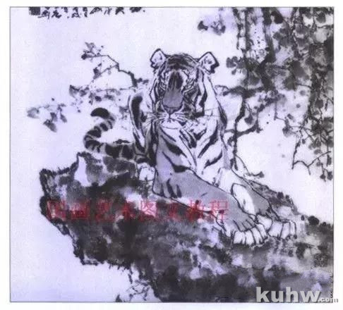 芥子园画传老虎白描图案，画虎白描集萃，怎样画虎，画虎步骤与技法