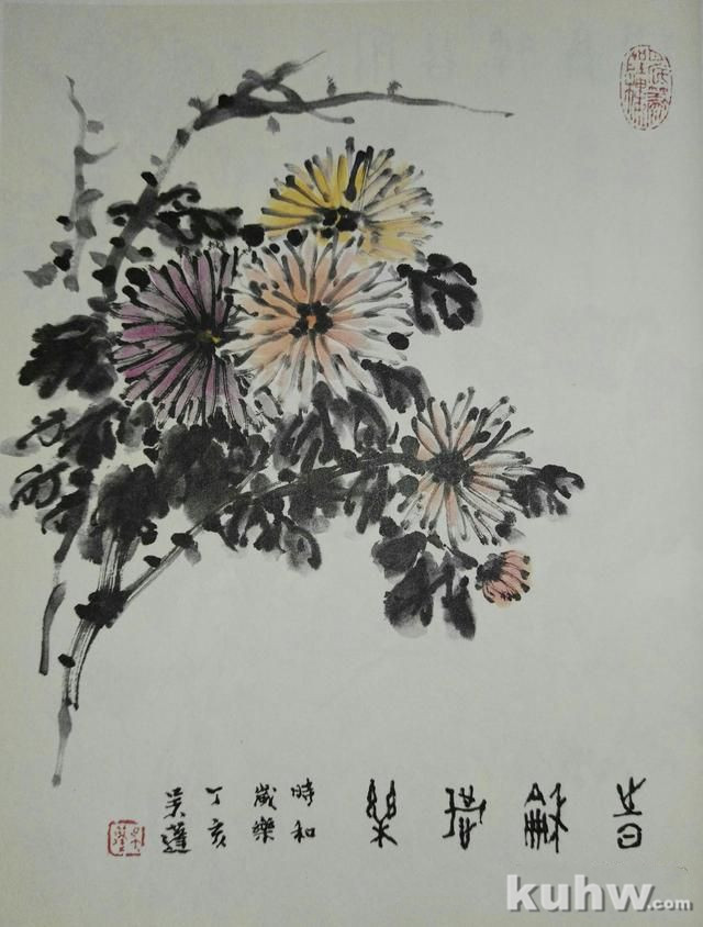 墨菊画花头画法