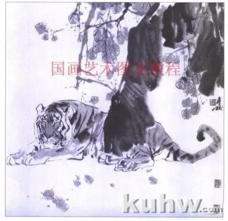 芥子园画传老虎白描图案，画虎白描集萃，怎样画虎，画虎步骤与技法