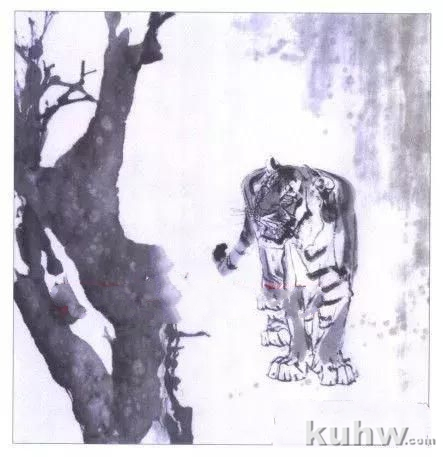 芥子园画传老虎白描图案，画虎白描集萃，怎样画虎，画虎步骤与技法