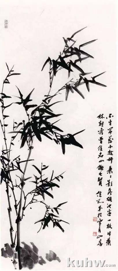 国画教学：竹子水墨写意画，写意竹子画法画法步骤图