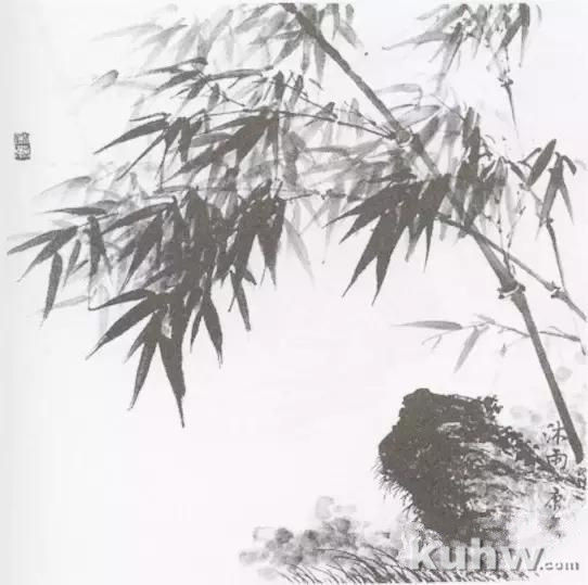 国画教学：竹子水墨写意画，写意竹子画法画法步骤图