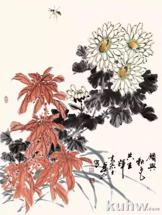 写意菊花画法，清晰明了