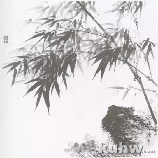 国画教学：竹子水墨写意画，写意竹子画法画法步骤图