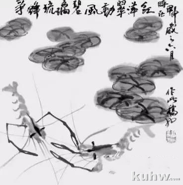 水墨画虾技法步骤教程，各种虾的组合画法，比齐白石画的虾厉害？