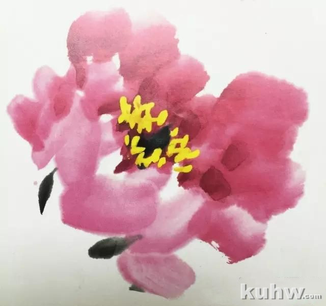 国画牡丹之一（花瓣、花头的画法）