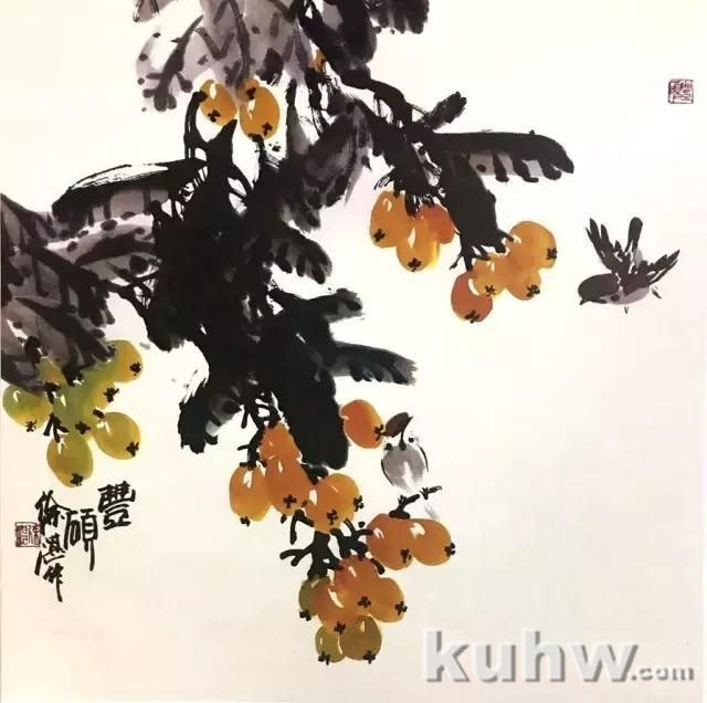 国画教学：写意鸡冠花和枇杷的画法