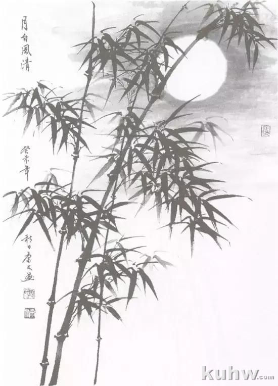 国画教学：竹子水墨写意画，写意竹子画法画法步骤图