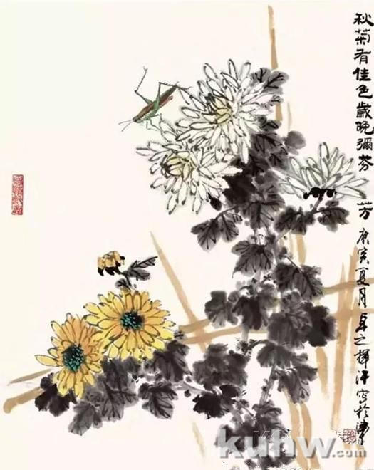 国画入门：菊花叶子的画法