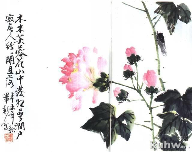 国画技法：写意芙蓉的画法