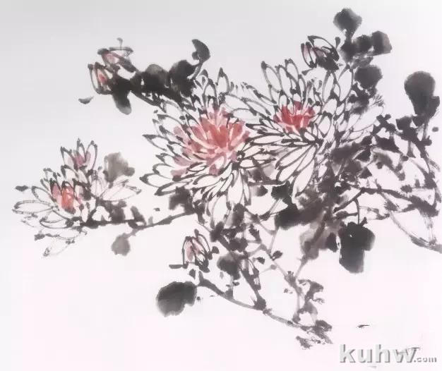 水墨画菊花的画法图文教程，水墨菊花创作技法步骤示范