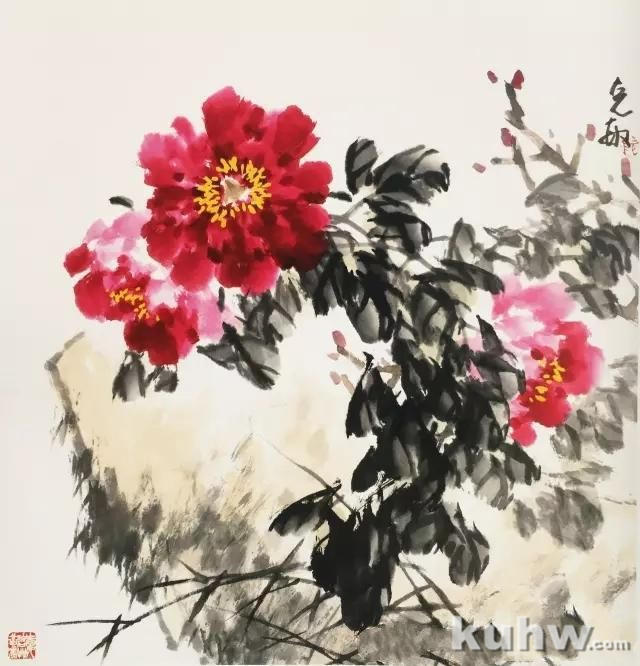 国画牡丹之一（花瓣、花头的画法）