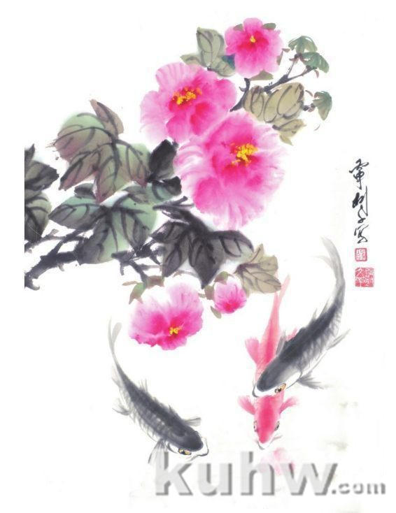 国画技法：芙蓉花的详细画法，把握整体很重要！