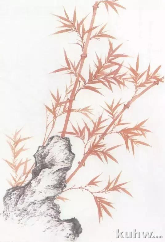 国画教学：竹子水墨写意画，写意竹子画法画法步骤图