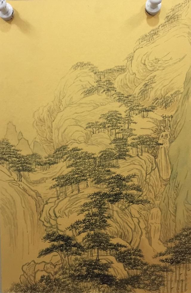 金碧山水画，一步两步三四步