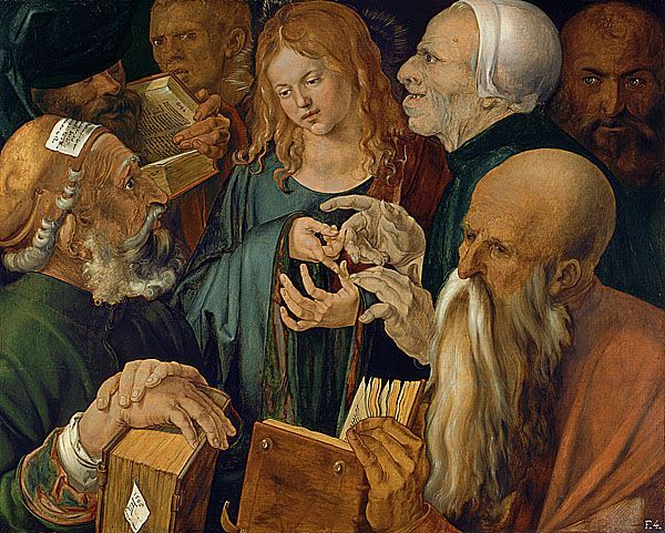 前500幅世界名画-丢勒《群医中的基督》作品- 德国-酷画网