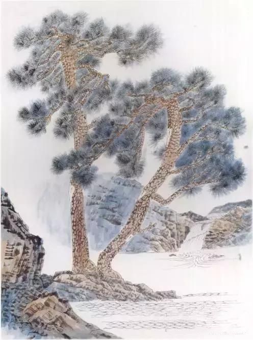 图文示范教程：松树的各种画法，中国画松树的画法