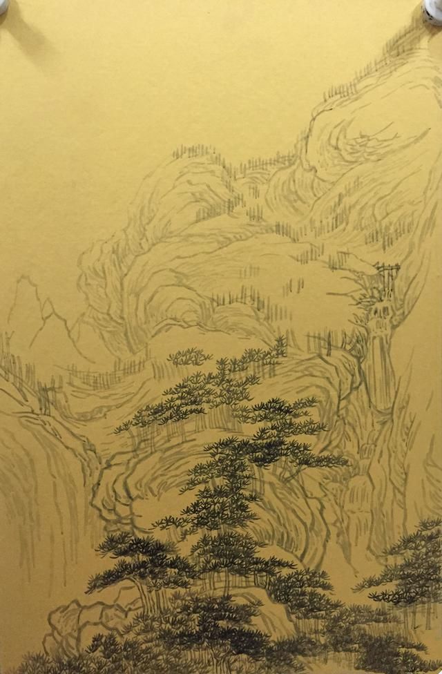 金碧山水画，一步两步三四步