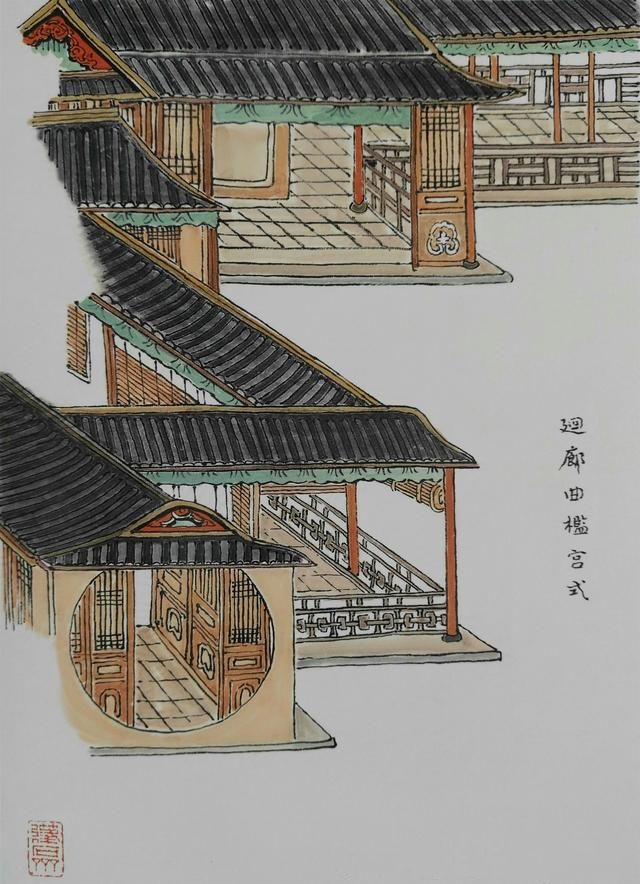 20张对比图，讲解传统山水画中21种画寺塔楼阁技法