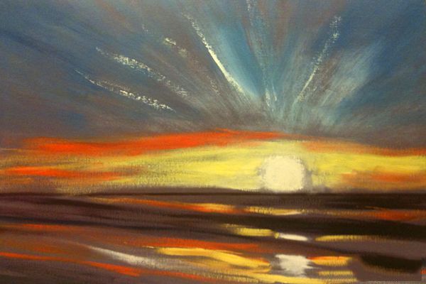 sunset painting lesson 4