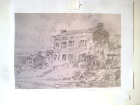 值研究埃利斯门登霍尔桑德斯的房子在伊利诺斯州瑙沃。原始水彩画在进步了罗兰•李