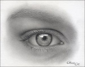 吸引女性的眼睛用铅笔