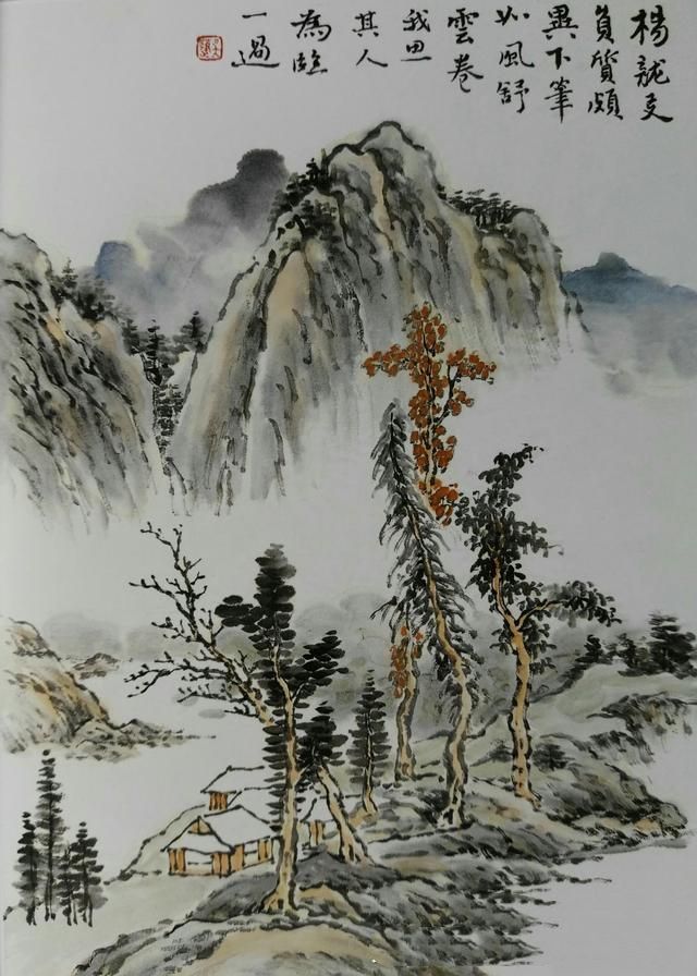 摹仿400多年前名家山水画，传统的水墨色彩就是不一样