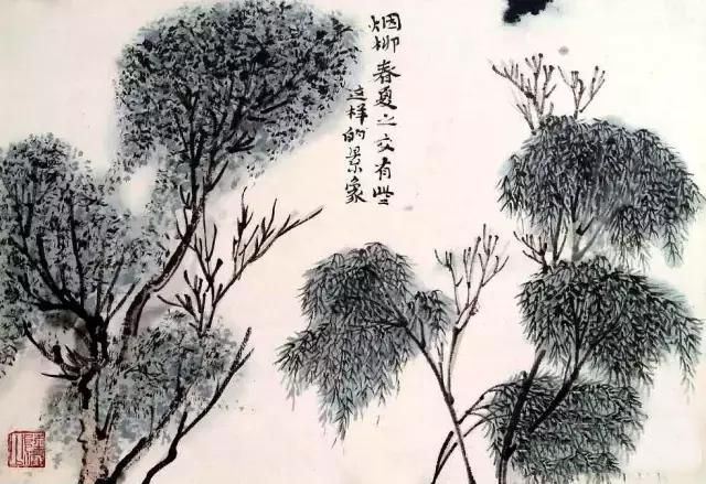 图文示范教程：松树，榆树，柳树的各种画法