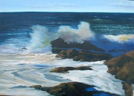 painting an ocean, oil painting lesson, free