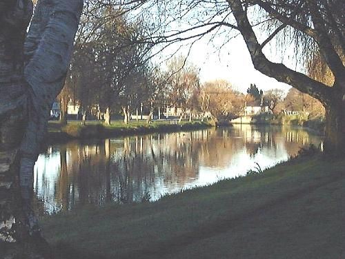 new zealand watercolor, avon river, christchurch