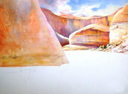 罗兰・李油漆悬崖鲍威尔湖的