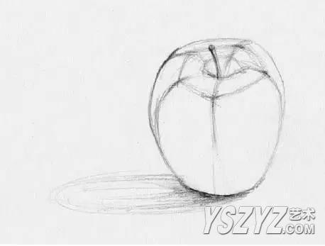 素描解刨学角度教你画一个苹果一把香蕉