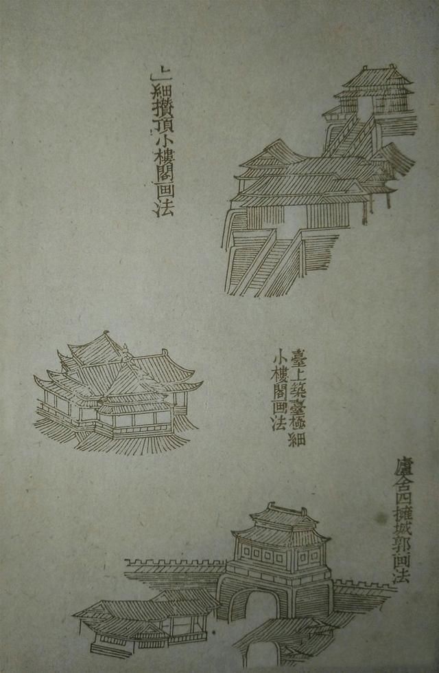 20张对比图，讲解山水画中31种画城门桥梁等技法