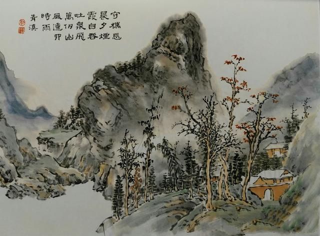 摹仿400多年前名家山水画，传统的水墨色彩就是不一样