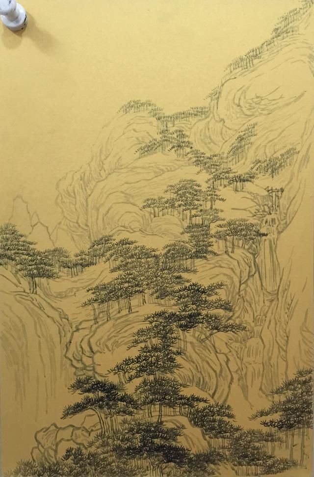 金碧山水画，一步两步三四步