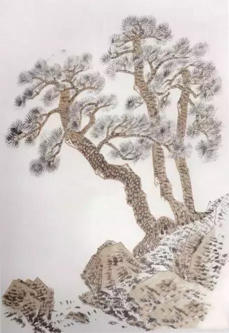 图文示范教程：松树的各种画法，中国画松树的画法