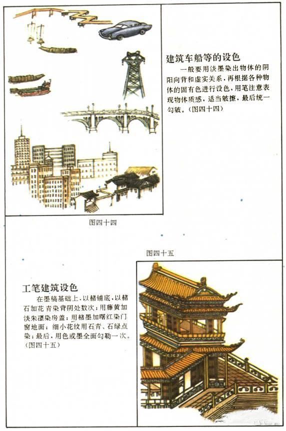 健德书画艺术院告诉你山水画设色基础技法