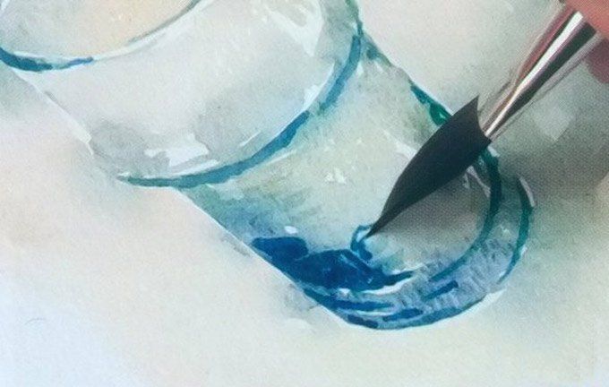 如何画一个玻璃杯子steps12水彩简单吗