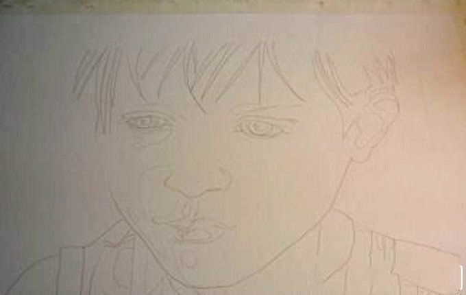 水彩肖像画教程:外国小男孩头像水彩画绘画步骤1