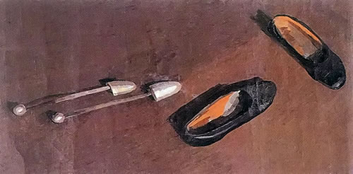 油画：黑色的便鞋，画家：安妮・斯波尔汀