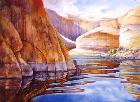 水彩画的鲍威尔湖的罗兰・李