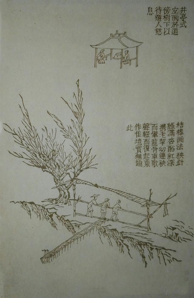 20张对比图，讲解山水画中31种画城门桥梁等技法