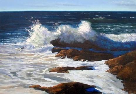 ocean, surf, oil painting lesson, free demo