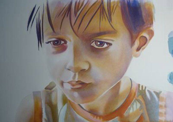 水彩肖像画教程:外国小男孩头像水彩画绘画步骤4