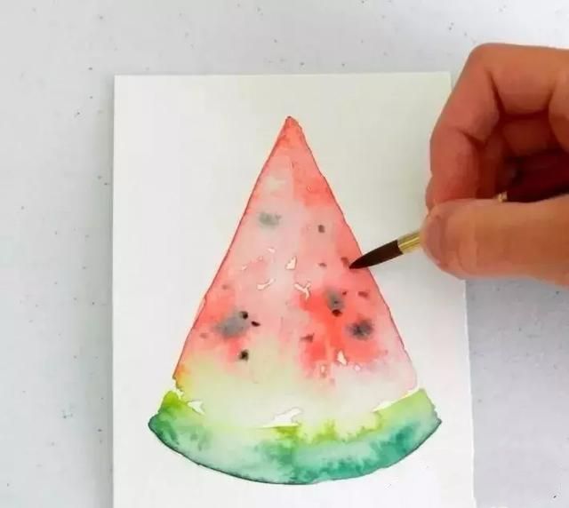 水彩教程：如何画一块西瓜