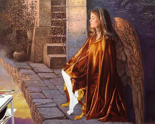 angel art tutorial, painting angels, how to paint an angel, oil painting lesson