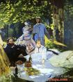 莫奈《草地上的午餐》 莫奈油画作品-法国