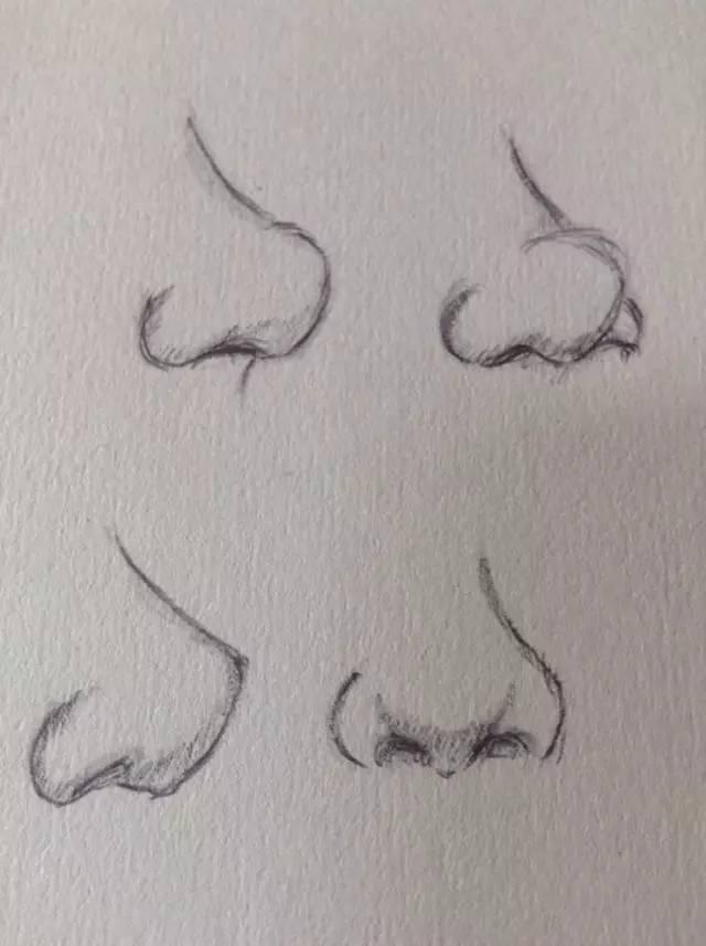 鼻子画法素描简单图片