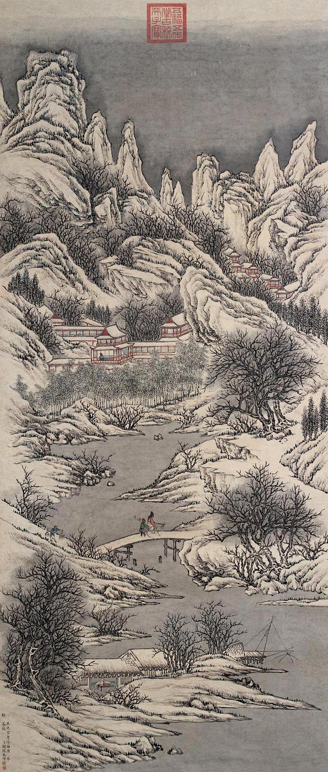 画家关槐山水画《上塞锦林图》作品赏析