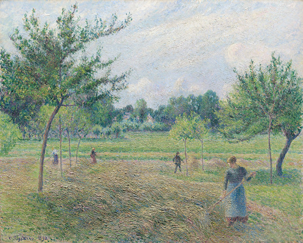 卡米尔·毕沙罗（Camille Pissarro）作品《Éragny的制干草》高清下载